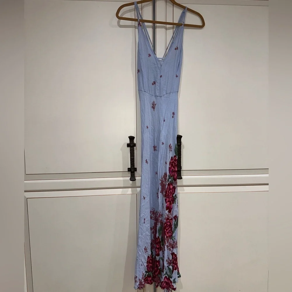 Free People Get To You Floral Maxi Dress Hydrangea Combo (100)